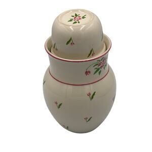 Teleflora Vintage 1985 Grandmacore Whimsy Pink Floral Ceramic Carafe Tumble Up